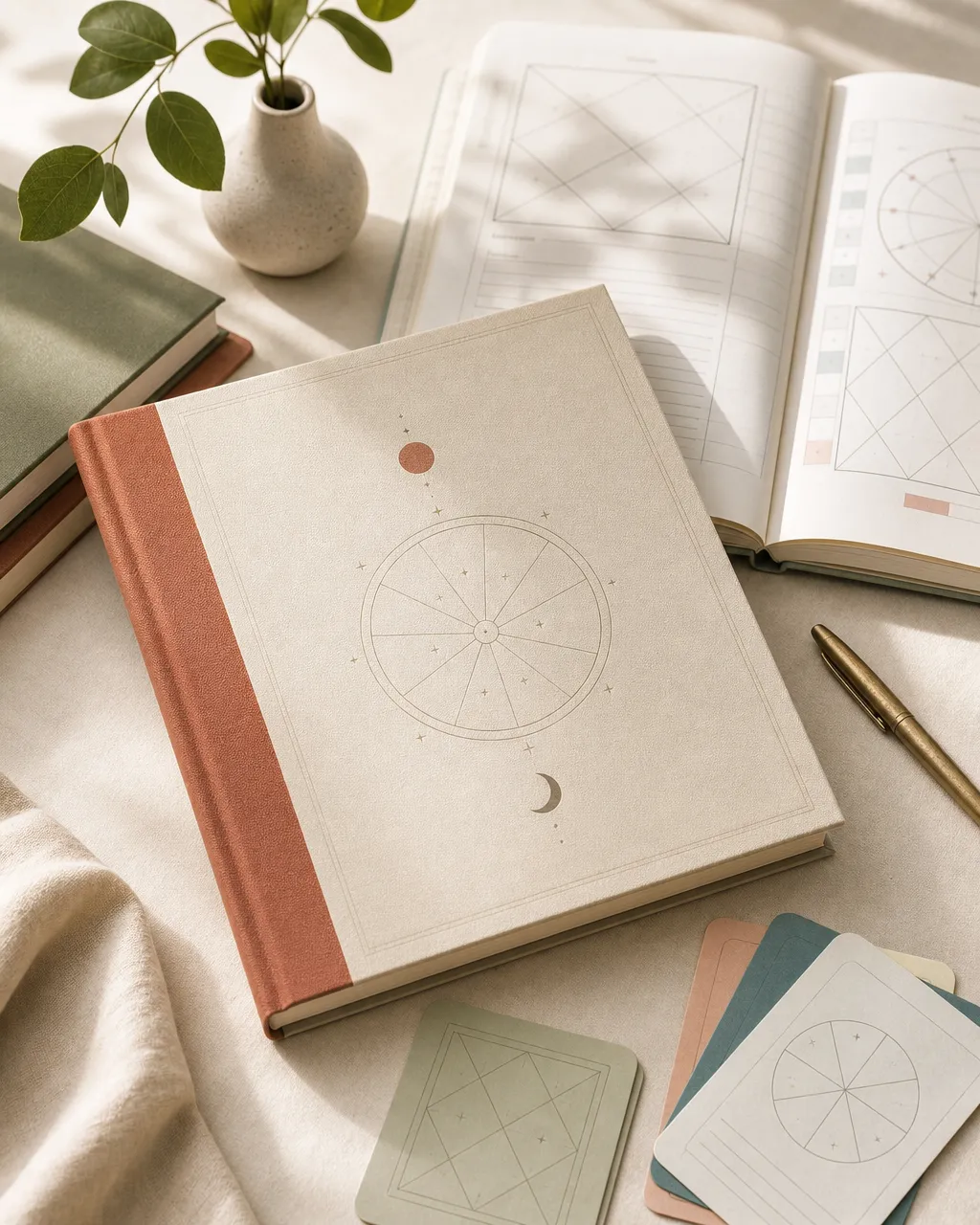 Vedic astrology beginner study kit with workbook and chart materials
